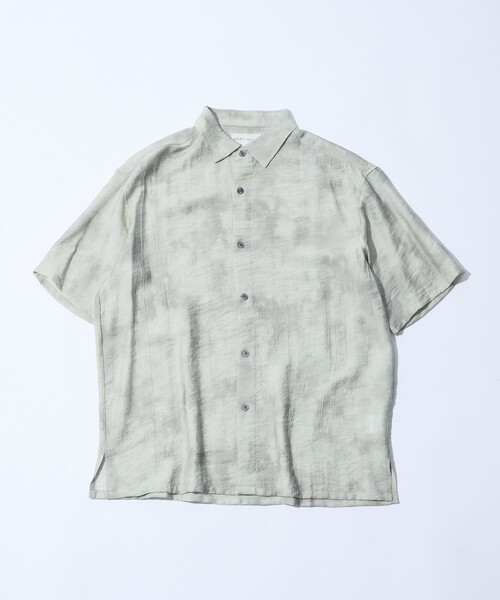 ABAHOUSE GRAY(アバハウスグレイ)の「【リネンブレンド】アブストラクト柄 半袖シャツ(シャツ/ブラウス・メンズ・ブルー/ブラック/グレイッシュベージュ・48/46/50)」の1枚目の写真