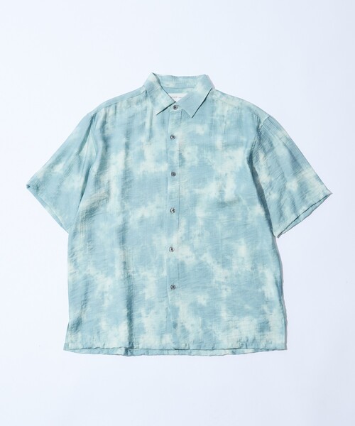 ABAHOUSE GRAY(アバハウスグレイ)の「【リネンブレンド】アブストラクト柄 半袖シャツ(シャツ/ブラウス・メンズ・ブルー/ブラック/グレイッシュベージュ・48/46/50)」の3枚目の写真