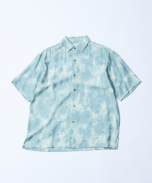 ABAHOUSE GRAY(アバハウスグレイ)の「【リネンブレンド】アブストラクト柄 半袖シャツ(シャツ/ブラウス・メンズ・ブルー/ブラック/グレイッシュベージュ・48/46/50)」の5枚目の写真
