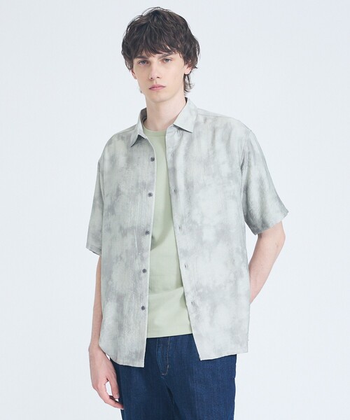 ABAHOUSE GRAY(アバハウスグレイ)の「【リネンブレンド】アブストラクト柄 半袖シャツ(シャツ/ブラウス・メンズ・ブルー/ブラック/グレイッシュベージュ・48/46/50)」の12枚目の写真