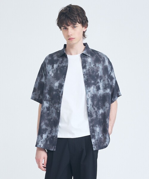 ABAHOUSE GRAY(アバハウスグレイ)の「【リネンブレンド】アブストラクト柄 半袖シャツ(シャツ/ブラウス・メンズ・ブルー/ブラック/グレイッシュベージュ・48/46/50)」の14枚目の写真