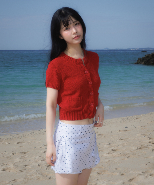 ROSEFRANTZ（ロゼフランツ）の「Pocket short sleeve knit cardigan [Red]（カーディガン/ボレロ・レディース・レッド・OS）」の6枚目の写真