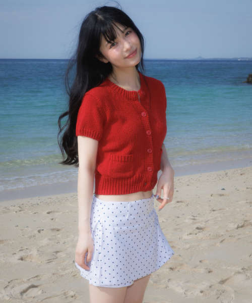 ROSEFRANTZ（ロゼフランツ）の「Pocket short sleeve knit cardigan [Red]（カーディガン/ボレロ・レディース・レッド・OS）」の7枚目の写真