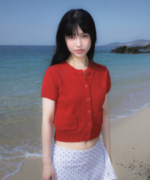ROSEFRANTZ（ロゼフランツ）の「Pocket short sleeve knit cardigan [Red]（カーディガン/ボレロ・レディース・レッド・OS）」の8枚目の写真
