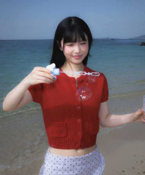 ROSEFRANTZ（ロゼフランツ）の「Pocket short sleeve knit cardigan [Red]（カーディガン/ボレロ・レディース・レッド・OS）」の9枚目の写真