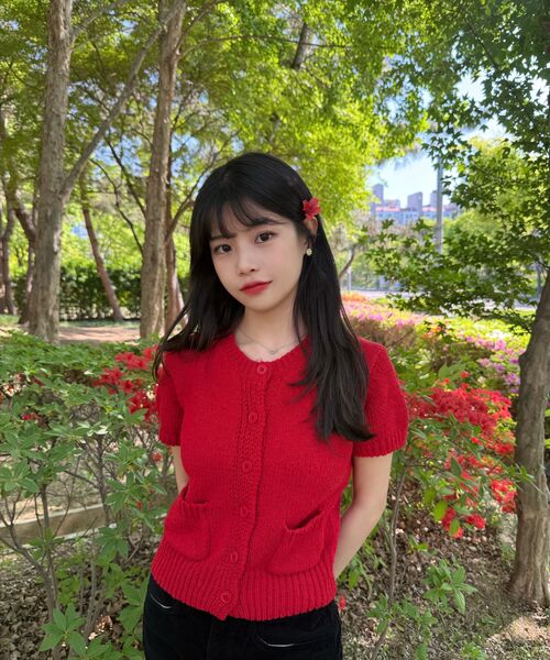 ROSEFRANTZ（ロゼフランツ）の「Pocket short sleeve knit cardigan [Red]（カーディガン/ボレロ・レディース・レッド・OS）」の14枚目の写真