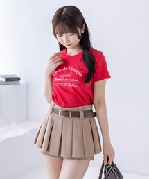 clear | ロゴ刺繍入りプリントTシャツ［骨格ウェーブ/華奢見え/カジュアル］(Tシャツ/カットソー)