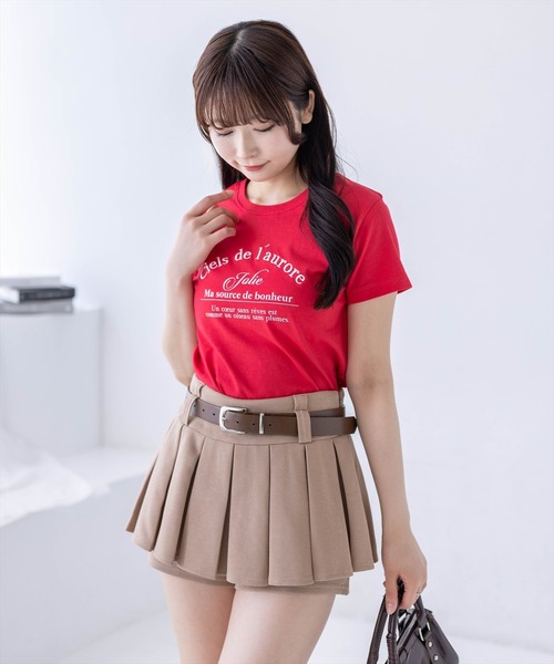 clear（クリア）の「ロゴ刺繍入りプリントTシャツ［骨格ウェーブ/華奢見え/カジュアル］（Tシャツ/カットソー・レディース・ブラック系その他2/ピンク/レッド/ホワイト系その他/グレー/ホワイト系その他2/ブラック系その他・F）」の7枚目の写真