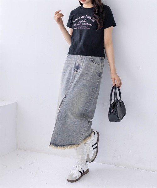 clear（クリア）の「ロゴ刺繍入りプリントTシャツ［骨格ウェーブ/華奢見え/カジュアル］（Tシャツ/カットソー・レディース・ブラック系その他2/ピンク/レッド/ホワイト系その他/グレー/ホワイト系その他2/ブラック系その他・F）」の20枚目の写真