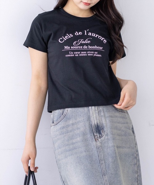 clear（クリア）の「ロゴ刺繍入りプリントTシャツ［骨格ウェーブ/華奢見え/カジュアル］（Tシャツ/カットソー・レディース・ブラック系その他2/ピンク/レッド/ホワイト系その他/グレー/ホワイト系その他2/ブラック系その他・F）」の21枚目の写真