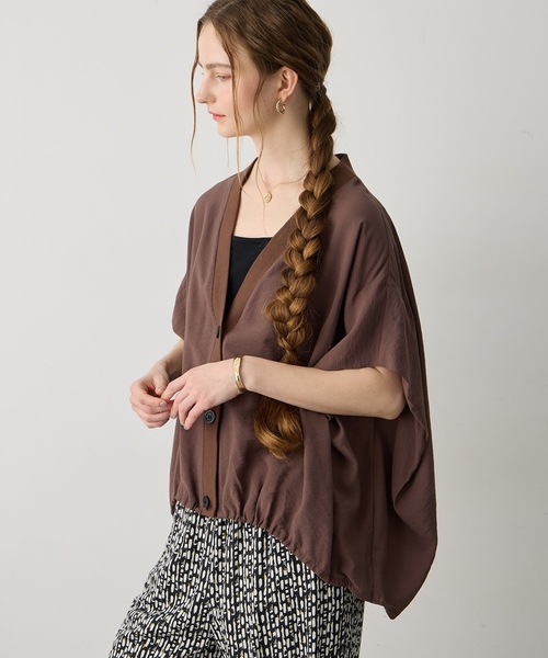 LE SOUK HOLIDAY(ルスークホリデー)の「《WEB限定》裾ドロストシアーカーディガン(シャツ/ブラウス・レディース・カーキ/ブラック・L/M)」の12枚目の写真