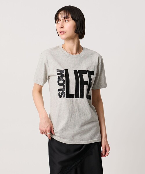 MIXTA(ミクスタ)の「【別注】<MIXTA>SLOW LIFE Tシャツ LT.GRAY(Tシャツ/カットソー・レディース・ライトグレー・S)」の2枚目の写真