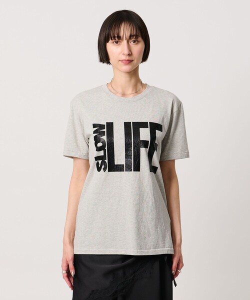 MIXTA(ミクスタ)の「【別注】<MIXTA>SLOW LIFE Tシャツ LT.GRAY(Tシャツ/カットソー・レディース・ライトグレー・S)」の4枚目の写真