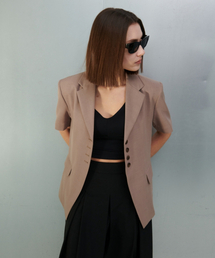 OYY（オーワイワイ）の「ブレスサマー ボタンジャケット_モカベージュ（テーラードジャケット）」