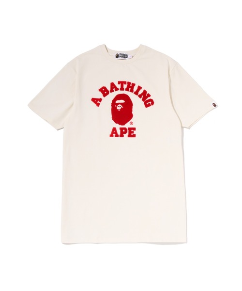 A BATHING APE（アベイシングエイプ）の「COLLEGE TEE DRESS（ワンピース・レディース・アイボリー/ブラック・SMALL/MEDIUM）」の2枚目の写真