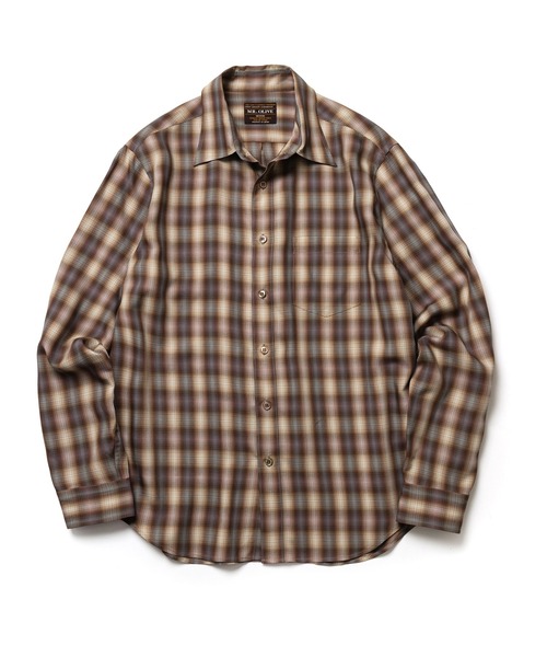 MR.OLIVE(ミスターオリーブ)の「SILKY TENCEL CHECK / REGULAR COLLAR SHIRT /M263107(シャツ/ブラウス・メンズ・グリーン/ブラウン・LARGE/MEDIUM/SMALL)」の9枚目の写真