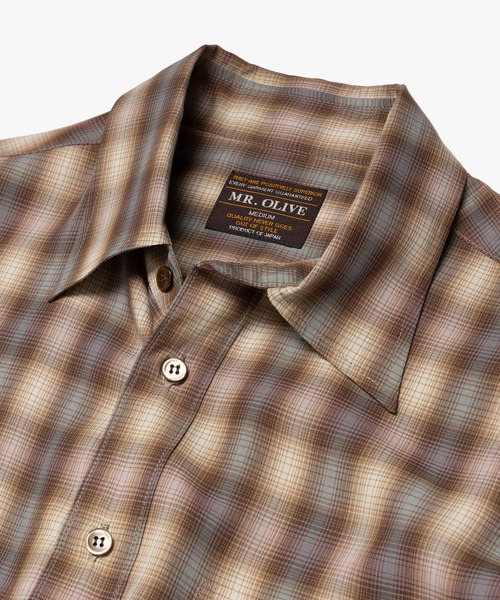 MR.OLIVE(ミスターオリーブ)の「SILKY TENCEL CHECK / REGULAR COLLAR SHIRT /M263107(シャツ/ブラウス・メンズ・グリーン/ブラウン・LARGE/MEDIUM/SMALL)」の12枚目の写真
