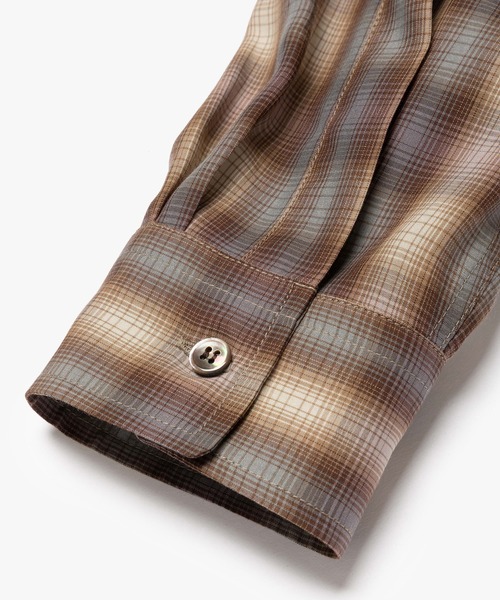 MR.OLIVE(ミスターオリーブ)の「SILKY TENCEL CHECK / REGULAR COLLAR SHIRT /M263107(シャツ/ブラウス・メンズ・グリーン/ブラウン・LARGE/MEDIUM/SMALL)」の15枚目の写真