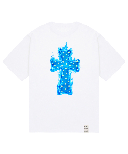 GRAVER（グレーバー）の「[ユニセックス]ドットクロス_フレーム半袖Tシャツ_3色（Tシャツ/カットソー・レディース・ブラック/ホワイト/ネイビー・SMALL/MEDIUM/LARGE）」の7枚目の写真