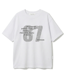 FUZZY SCAN（ファジスキャン）の「ナンバリングオーバーサイズ半袖Tシャツホワイト（Tシャツ/カットソー）」