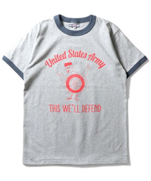 HOUSTON(ヒューストン)の「HOUSTON プリントリンガーTシャツ(U.S.ARMY)(Tシャツ/カットソー・レディース・ホワイト系その他/グレー系その他/ホワイト系その他2・1)」の3枚目の写真