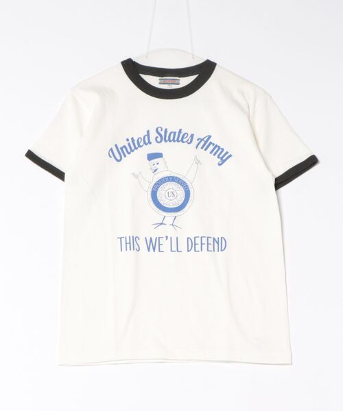 HOUSTON(ヒューストン)の「HOUSTON プリントリンガーTシャツ(U.S.ARMY)(Tシャツ/カットソー・レディース・ホワイト系その他/グレー系その他/ホワイト系その他2・1)」の6枚目の写真