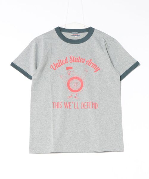 HOUSTON(ヒューストン)の「HOUSTON プリントリンガーTシャツ(U.S.ARMY)(Tシャツ/カットソー・レディース・ホワイト系その他/グレー系その他/ホワイト系その他2・1)」の7枚目の写真