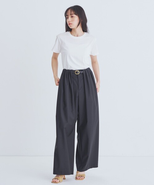 UNITED TOKYO(ユナイテッドトウキョウ)の「【大人気!】コンパクトTシャツ|ウォッシャブル/オフィスカジュアル/半袖/Tシャツ/夏服/抗ピリング(Tシャツ/カットソー・レディース・ブラック/アイボリー/ネイビー/レッド/ピンク/ライトブルー・FREE)」の10枚目の写真