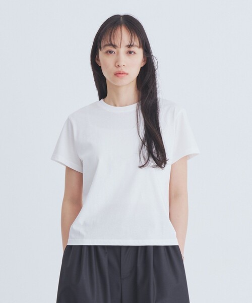 UNITED TOKYO(ユナイテッドトウキョウ)の「【大人気!】コンパクトTシャツ|ウォッシャブル/オフィスカジュアル/半袖/Tシャツ/夏服/抗ピリング(Tシャツ/カットソー・レディース・ブラック/アイボリー/ネイビー/レッド/ピンク/ライトブルー・FREE)」の11枚目の写真