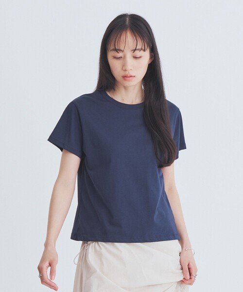 UNITED TOKYO(ユナイテッドトウキョウ)の「【大人気!】コンパクトTシャツ|ウォッシャブル/オフィスカジュアル/半袖/Tシャツ/夏服/抗ピリング(Tシャツ/カットソー・レディース・ブラック/アイボリー/ネイビー/レッド/ピンク/ライトブルー・FREE)」の20枚目の写真