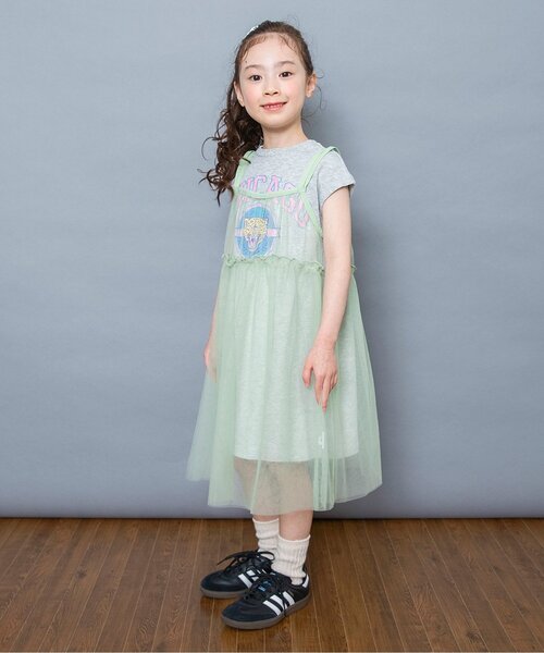 BREEZE(ブリーズ)の「【2Pセット】カレッジチュールワンピース(ワンピース・キッズ・グレー/レッド/チャコール・90/80/140/130/120/110/100)」の4枚目の写真