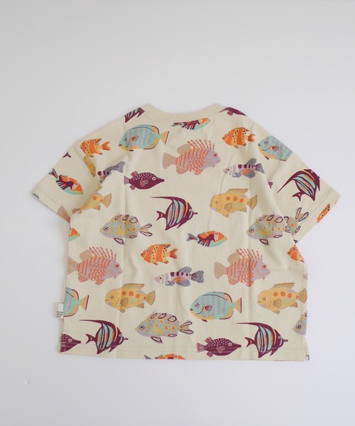 MAKE YOUR DAY(メイクユアデイ)の「おさかなカーニバル総柄半袖Tシャツ(Tシャツ/カットソー・キッズ・ベージュ/オフホワイト・140/130/120/110/100/90/80)」の6枚目の写真