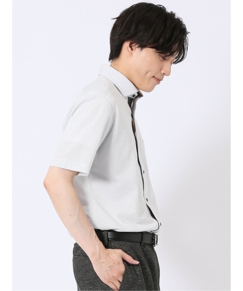 renoma（レノマ）の「ビズシャツ メンズ 半袖 ストレッチ 吸水速乾 イージーケア ワイドカラー アルティマ 綿混 クールビズ （ポロシャツ・メンズ・ライトグレー・LARGE/MEDIUM/X-LARGE）」の15枚目の写真