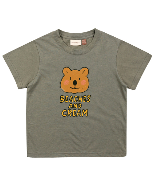 BEACHESAND CREAM KIDS(ビーチスアンドクリームキッズ)の「クオッカ 半袖Tシャツ グレーッシュカーキ(Tシャツ/カットソー・レディース・カーキ・SMALL/MEDIUM/LARGE)」の1枚目の写真