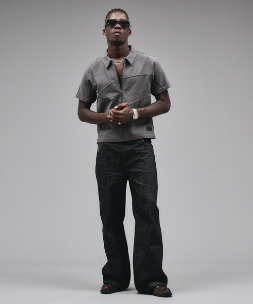 ANDER HUNK(アンダーハンク)の「Linen Cotton Shirt Jacket/リネンコットンシャツジャケット(シャツ/ブラウス・メンズ・ブラック/グレー・MEDIUM/LARGE)」の14枚目の写真
