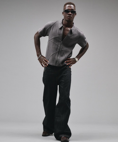 ANDER HUNK(アンダーハンク)の「Linen Cotton Shirt Jacket/リネンコットンシャツジャケット(シャツ/ブラウス・メンズ・ブラック/グレー・MEDIUM/LARGE)」の15枚目の写真