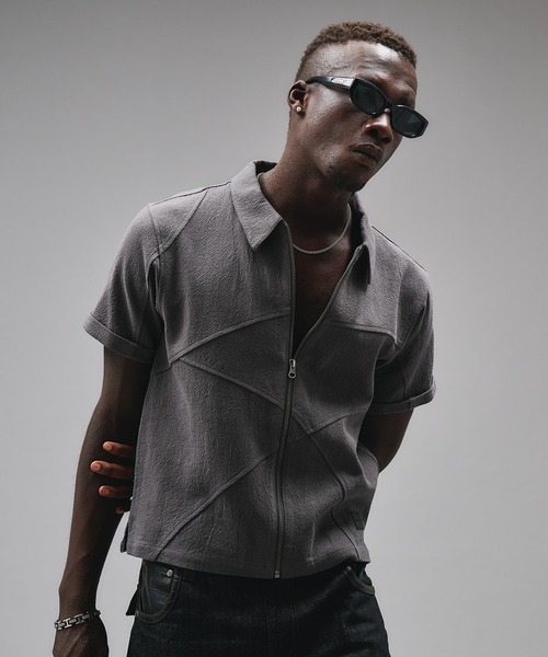 ANDER HUNK(アンダーハンク)の「Linen Cotton Shirt Jacket/リネンコットンシャツジャケット(シャツ/ブラウス・メンズ・ブラック/グレー・MEDIUM/LARGE)」の8枚目の写真