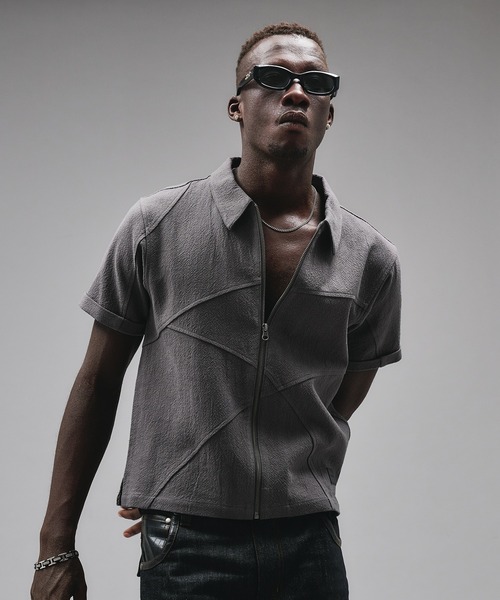 ANDER HUNK(アンダーハンク)の「Linen Cotton Shirt Jacket/リネンコットンシャツジャケット(シャツ/ブラウス・メンズ・ブラック/グレー・MEDIUM/LARGE)」の9枚目の写真