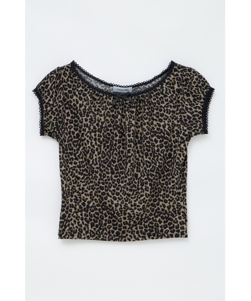 LAGUA GEM(ラグアジェム)の「LEOPARD LACE トップス(Tシャツ/カットソー・レディース・グレー/ブラウン・FREE)」の2枚目の写真