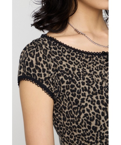 LAGUA GEM(ラグアジェム)の「LEOPARD LACE トップス(Tシャツ/カットソー・レディース・グレー/ブラウン・FREE)」の20枚目の写真
