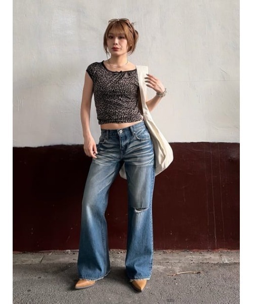 LAGUA GEM(ラグアジェム)の「LEOPARD LACE トップス(Tシャツ/カットソー・レディース・グレー/ブラウン・FREE)」の16枚目の写真