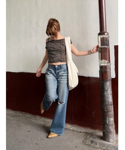 LAGUA GEM(ラグアジェム)の「LEOPARD LACE トップス(Tシャツ/カットソー・レディース・グレー/ブラウン・FREE)」の14枚目の写真