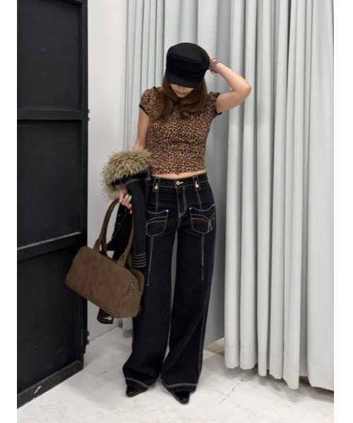 LAGUA GEM(ラグアジェム)の「LEOPARD LACE トップス(Tシャツ/カットソー・レディース・グレー/ブラウン・FREE)」の8枚目の写真