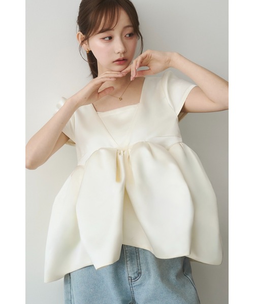 moi tytto（モイテュット）の「バブルヘムボリュームブラウス（シャツ/ブラウス・レディース・ナチュラル/ベージュ・FREE）」の15枚目の写真