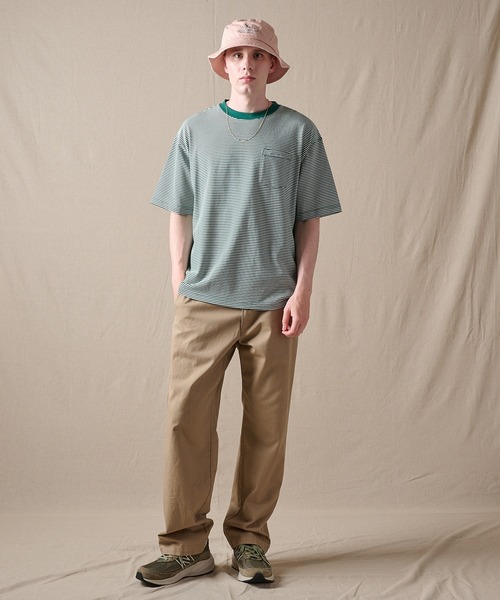 Eddie Bauer(エディーバウアー)の「ナロー ボーダー 半袖ポケットTシャツ(Tシャツ/カットソー・メンズ・グレー/バーガンディー/グリーン/ネイビー・XL/L/M/XXL/S)」の11枚目の写真