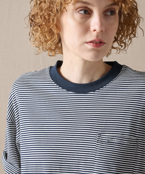 Eddie Bauer(エディーバウアー)の「ナロー ボーダー 半袖ポケットTシャツ(Tシャツ/カットソー・メンズ・グレー/バーガンディー/グリーン/ネイビー・XL/L/M/XXL/S)」の18枚目の写真