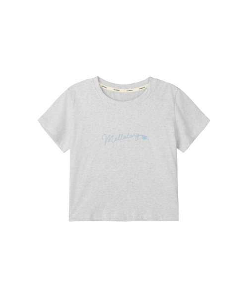 MELLOTORY(メロートリー)の「刺繍クロップ半袖Tシャツ (2色)(Tシャツ/カットソー・レディース・ホワイト/ライトグレー・FREE)」の6枚目の写真