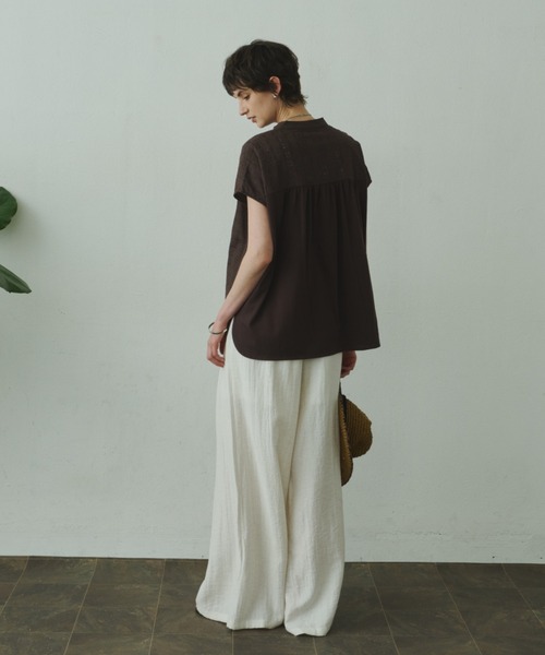 libelle more(リベル モア)の「エンブロイダリーレースフレンチトップス(Tシャツ/カットソー・レディース・ブラウン/ブラック/オフホワイト・M)」の9枚目の写真
