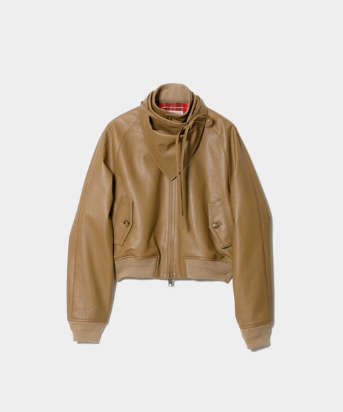 beautiful people(ビューティフルピープル)の「BARACUTA kids light lamb leather G9 blouson(ライダースジャケット・レディース・ブラック/タン・36/40/38)」の2枚目の写真