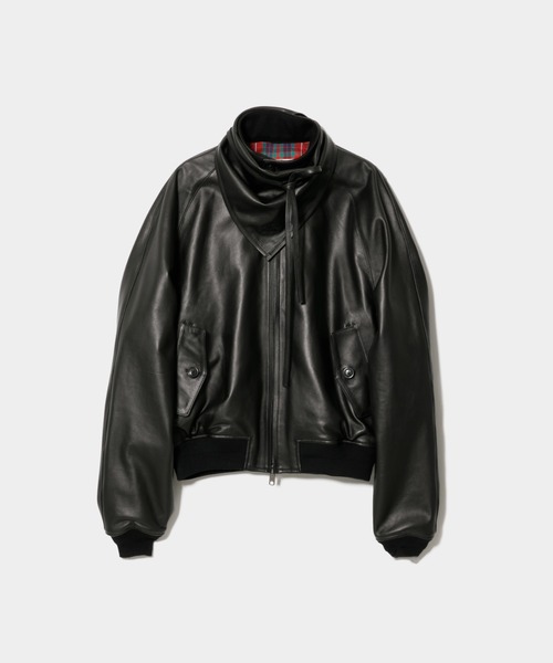 beautiful people(ビューティフルピープル)の「BARACUTA kids light lamb leather G9 blouson(ライダースジャケット・レディース・ブラック/タン・36/40/38)」の1枚目の写真